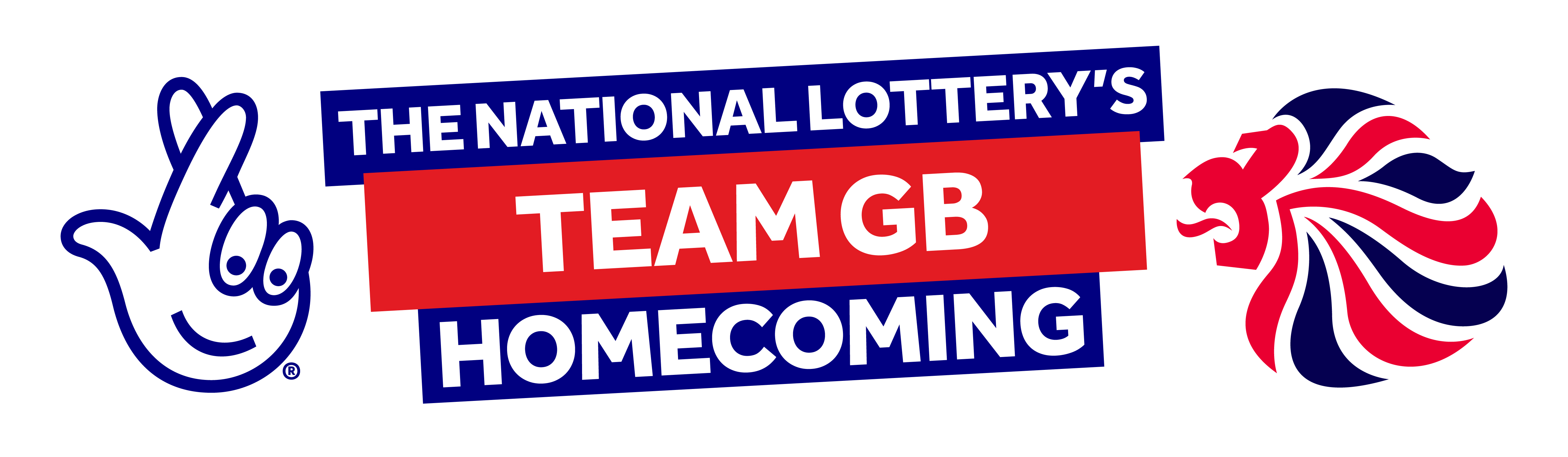 National Lottery logo with text 'The National Lottery's ParalympicsGB Homecoming' and ParalympicsGB lion logo.